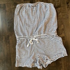 Gap Navy + White Striped Romper